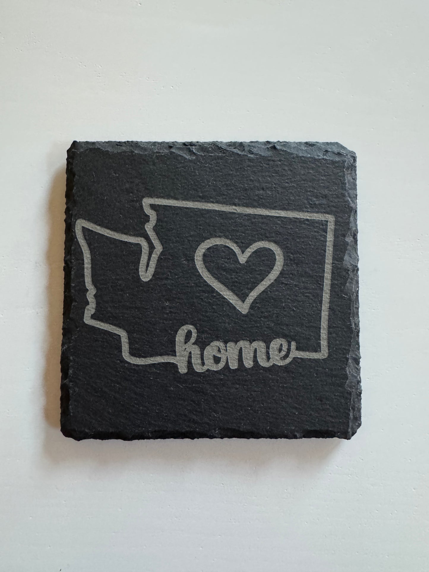 Washington Home Heart Slate Coaster