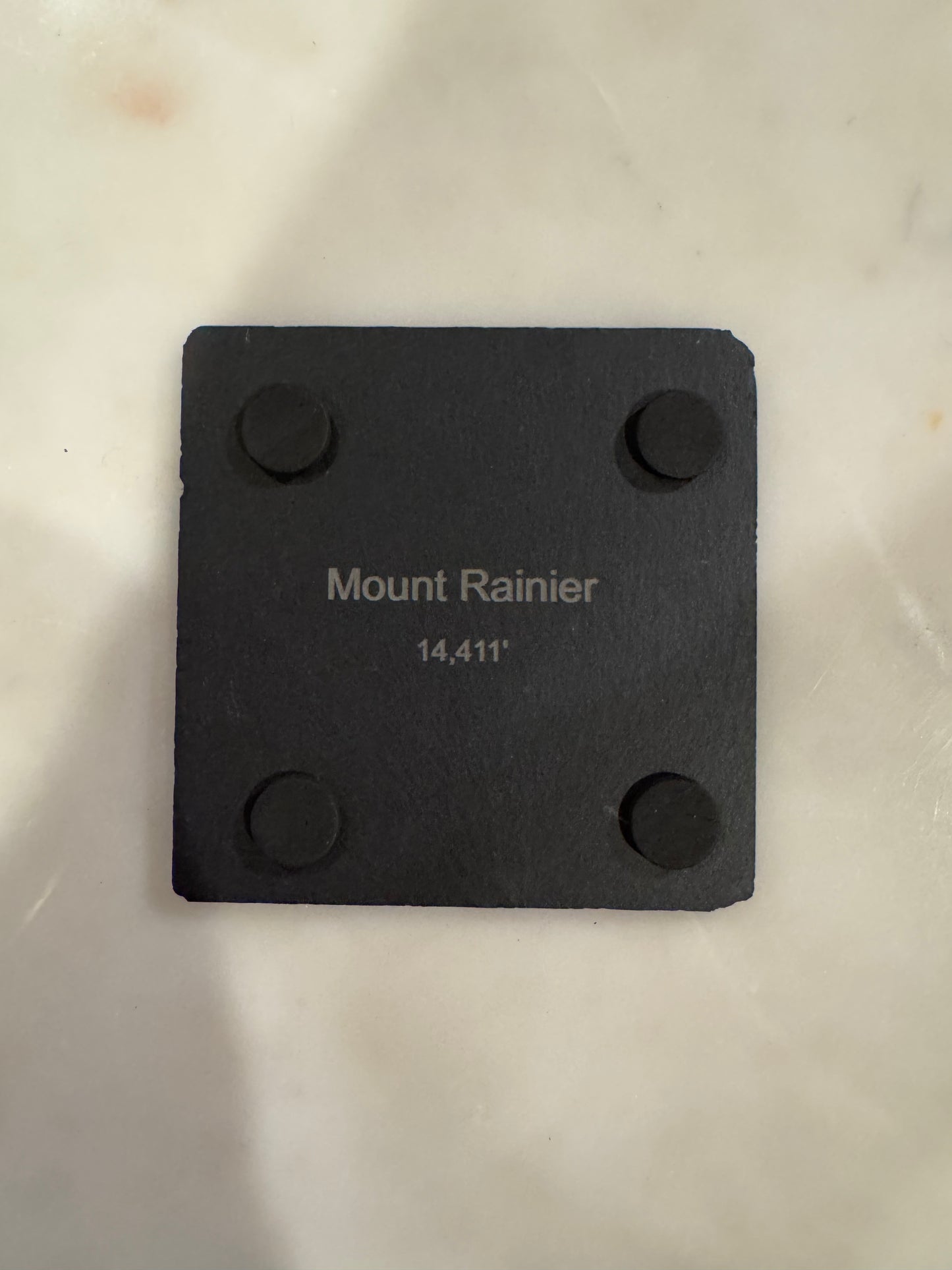 Rainier Outline Slate Coaster (Version 2)