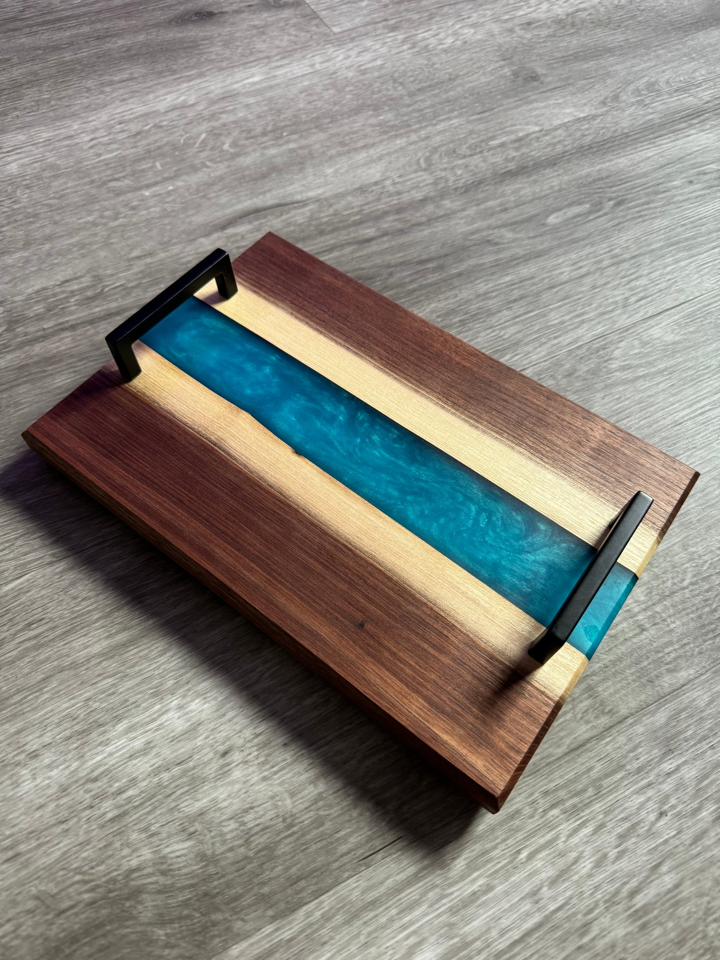 Walnut / Blue Live Edge Resin Charcuterie Board