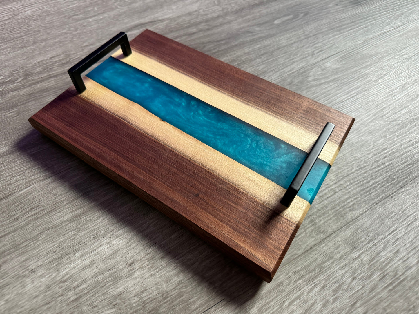 Walnut / Blue Live Edge Resin Charcuterie Board