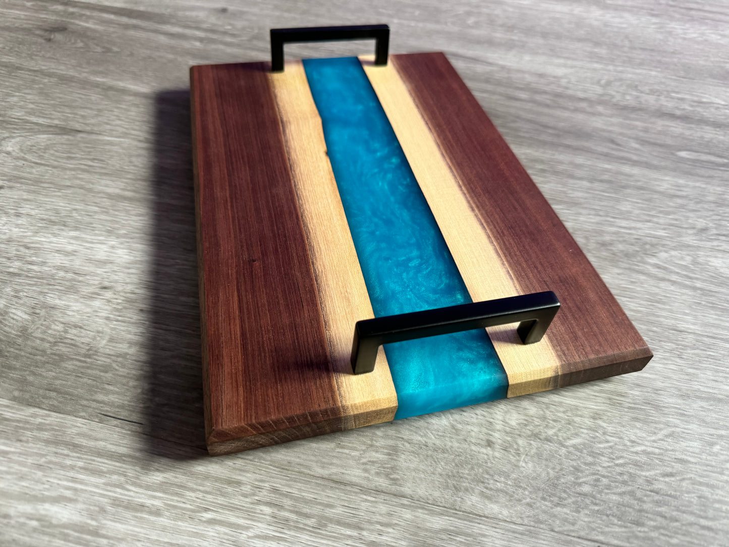 Walnut / Blue Live Edge Resin Charcuterie Board