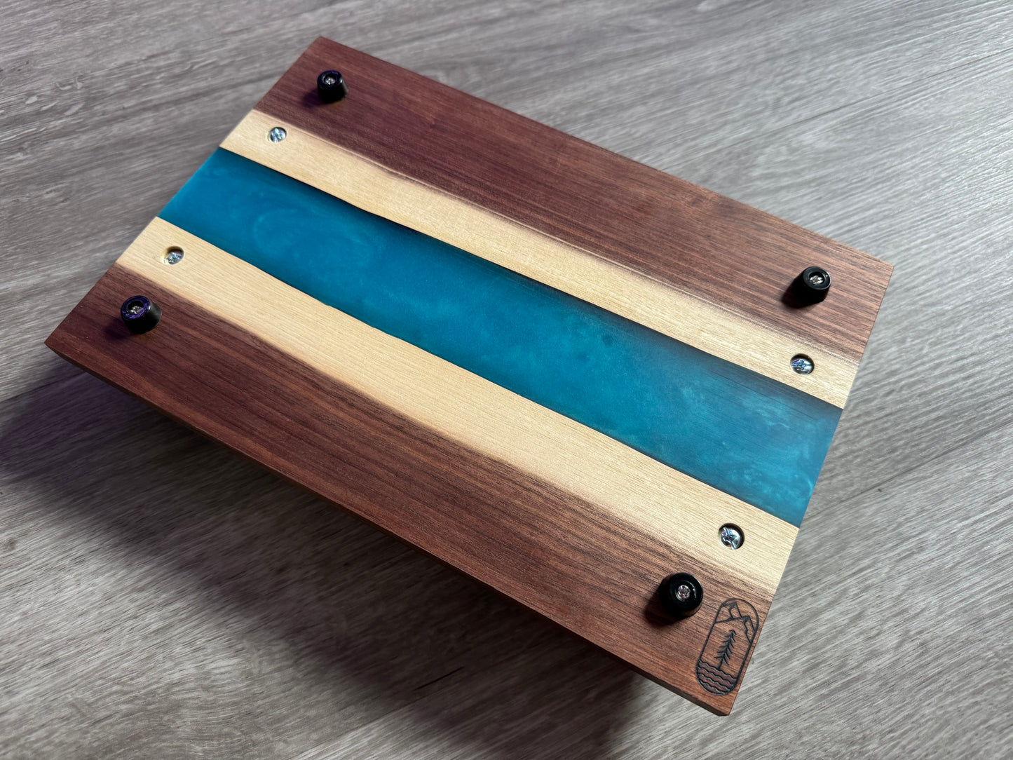 Walnut / Blue Live Edge Resin Charcuterie Board