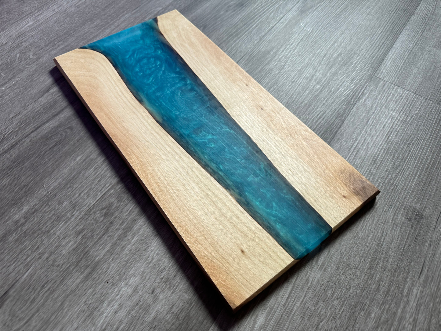 Walnut / Turquoise Live Edge Resin Charcuterie Board