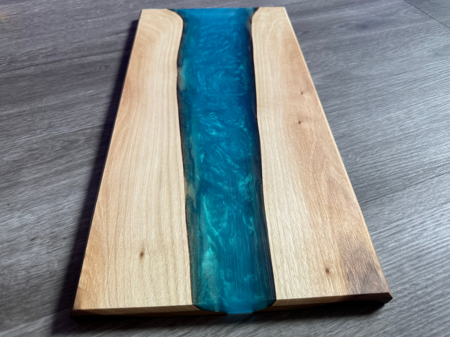 Walnut / Turquoise Live Edge Resin Charcuterie Board