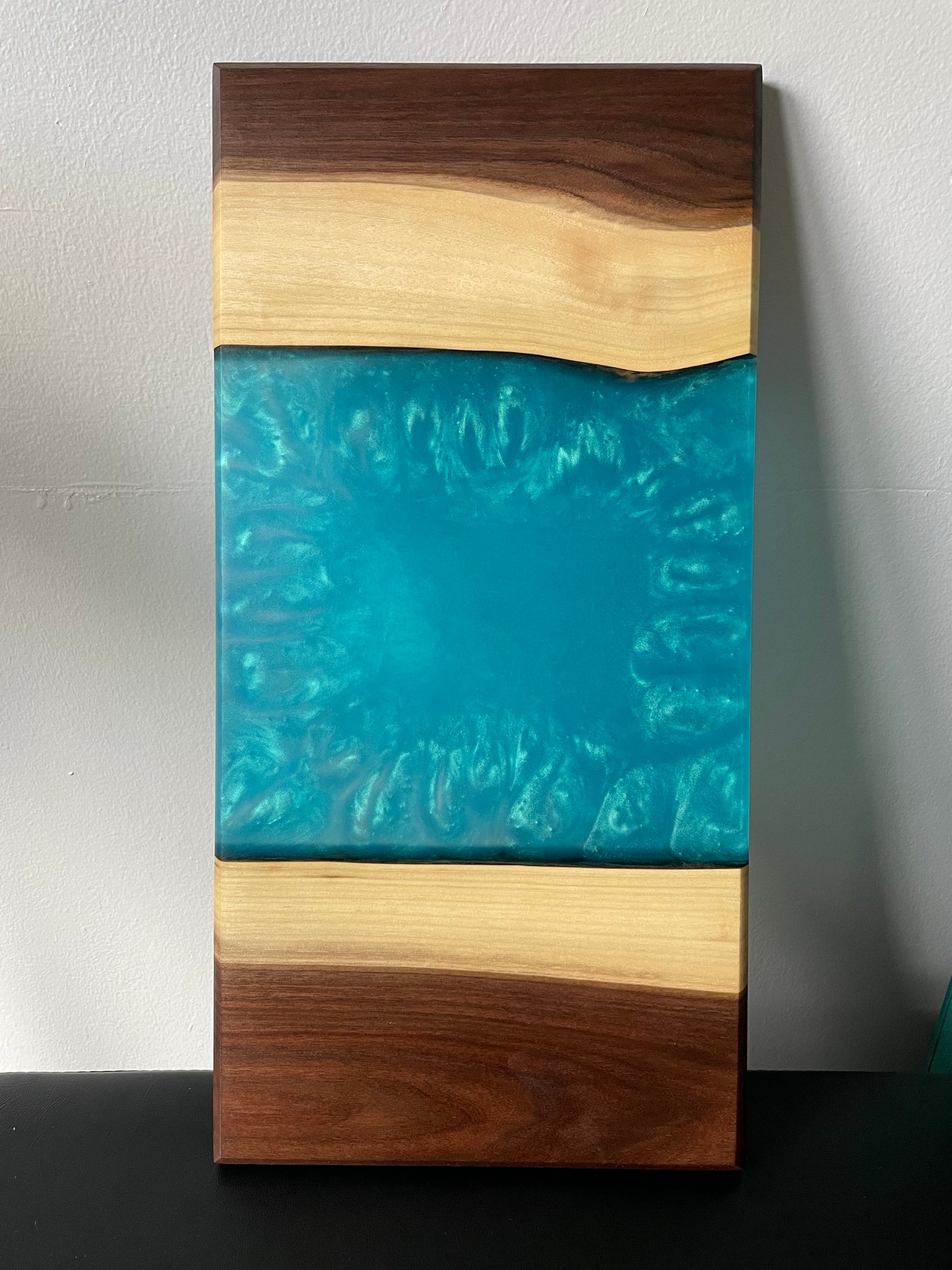 Walnut / Turquoise Live Edge Resin Charcuterie Board