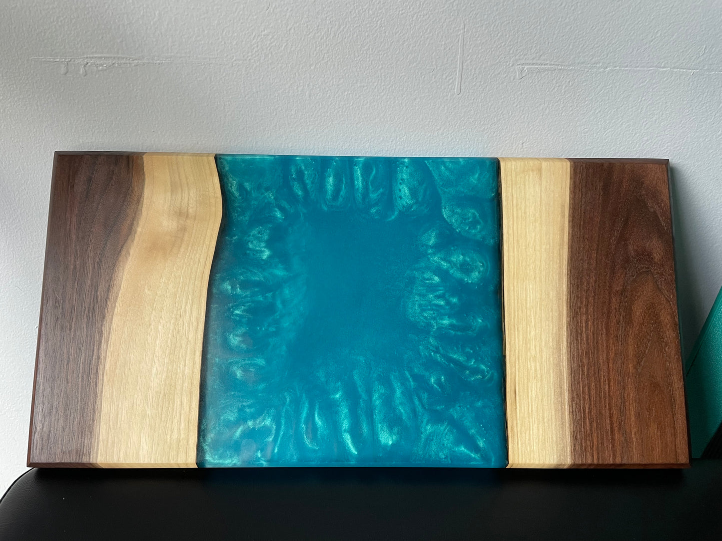 Walnut / Turquoise Live Edge Resin Charcuterie Board