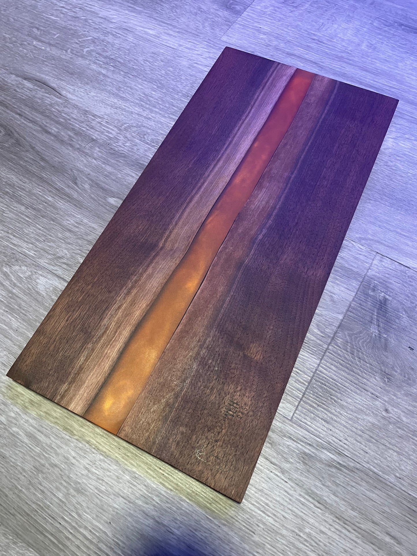 Walnut / Orange Live Edge Resin Charcuterie Board