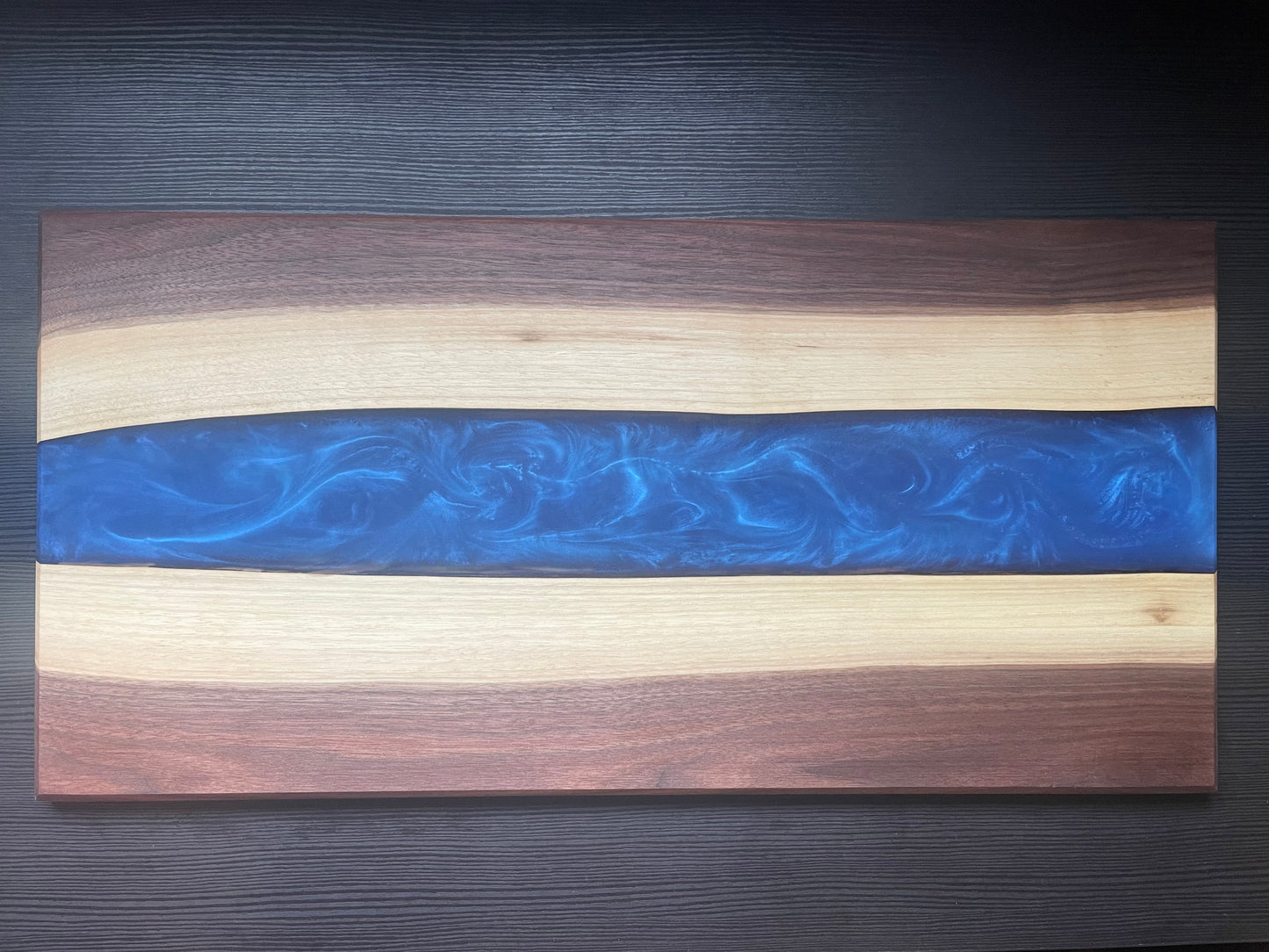 Walnut / Blue Live Edge Resin Charcuterie Board