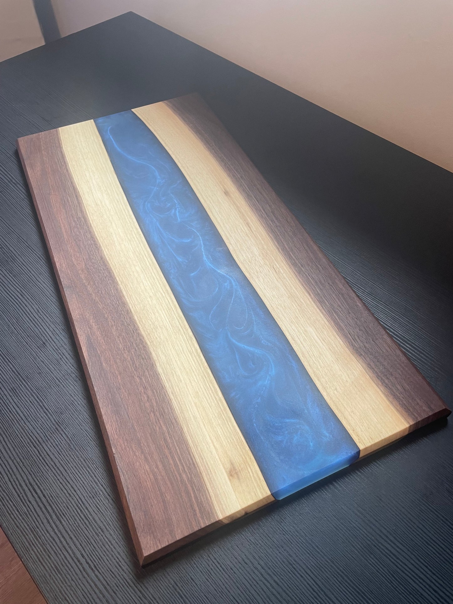 Walnut / Blue Live Edge Resin Charcuterie Board