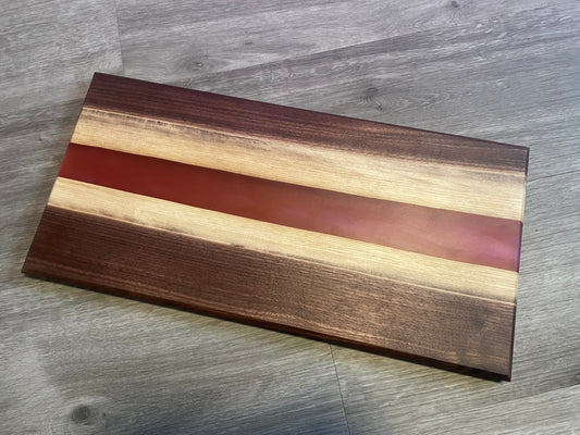 Walnut / Red Live Edge Resin Charcuterie Board