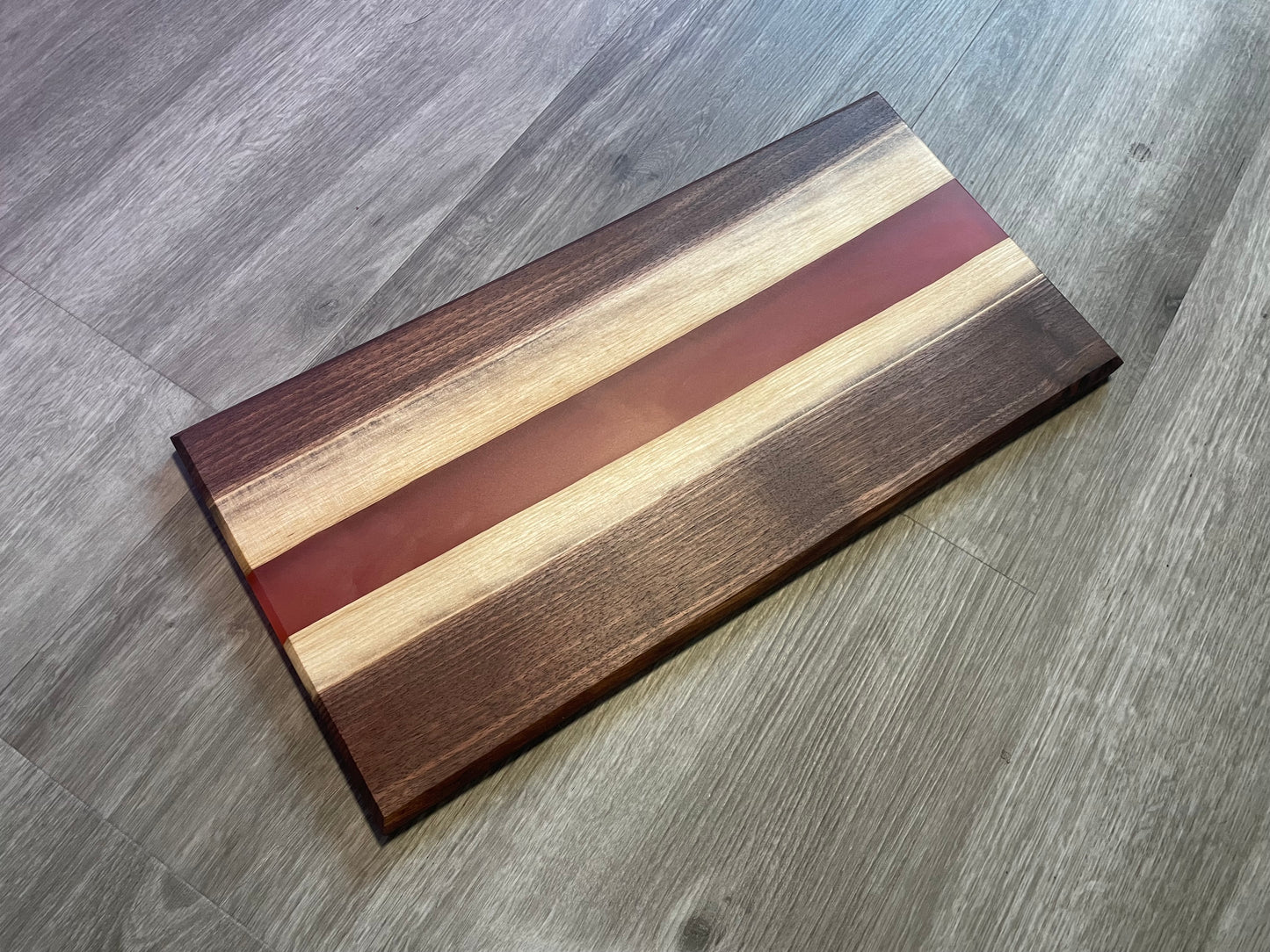 Walnut / Red Live Edge Resin Charcuterie Board