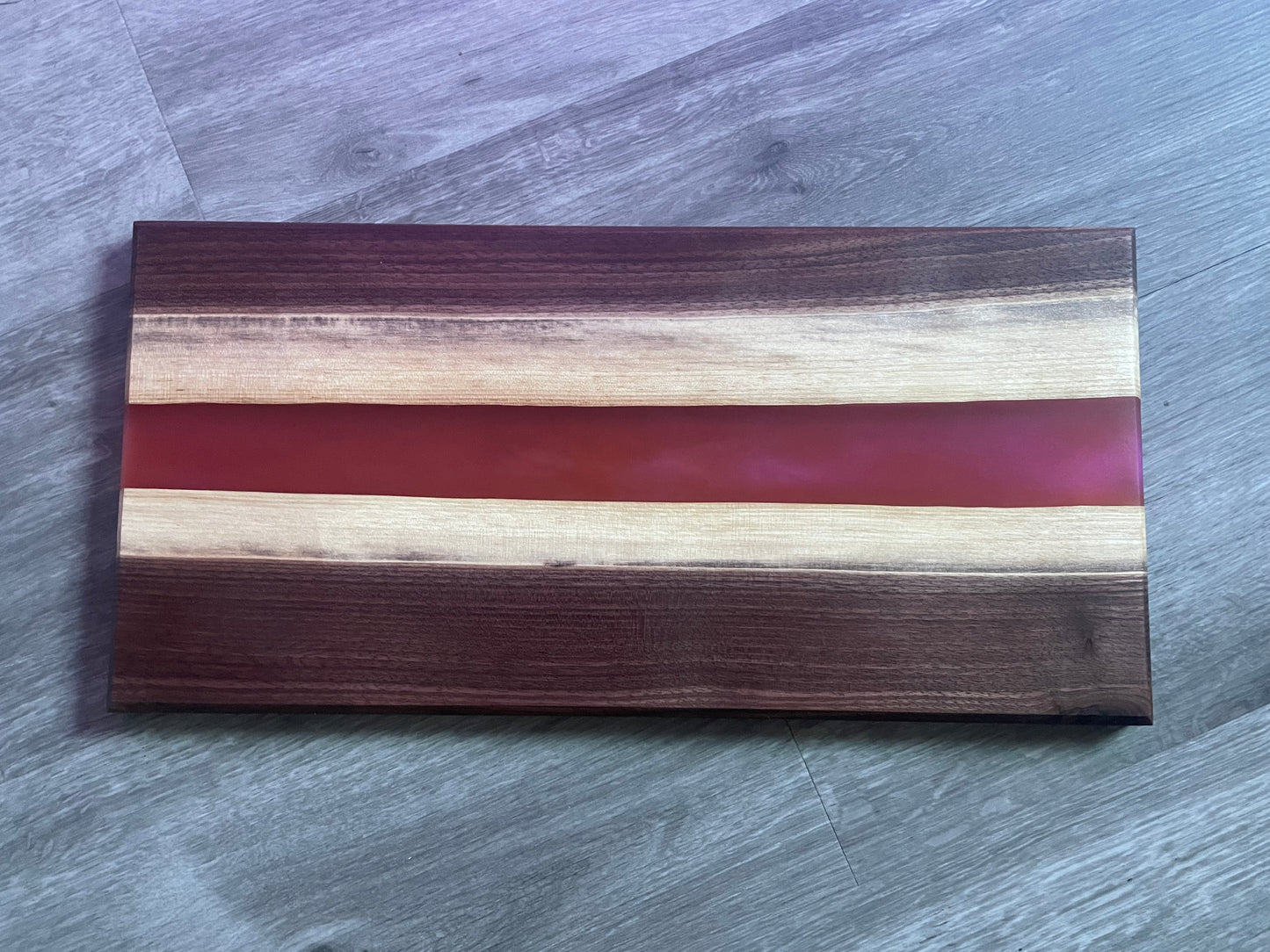 Walnut / Red Live Edge Resin Charcuterie Board