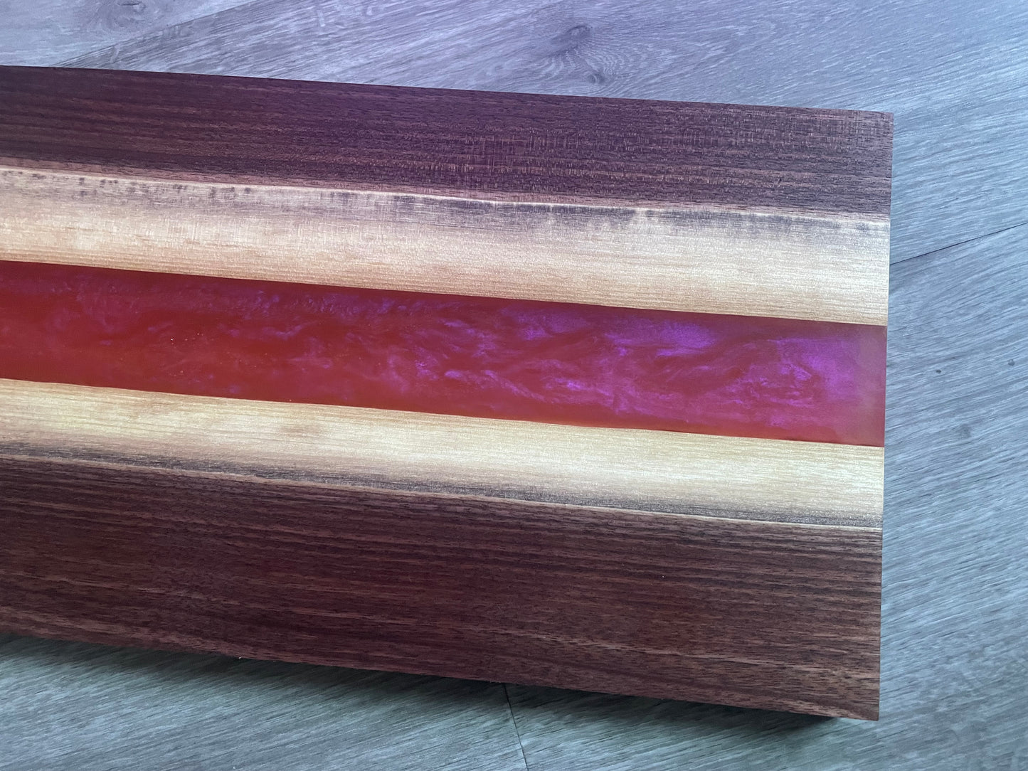 Walnut / Red Live Edge Resin Charcuterie Board