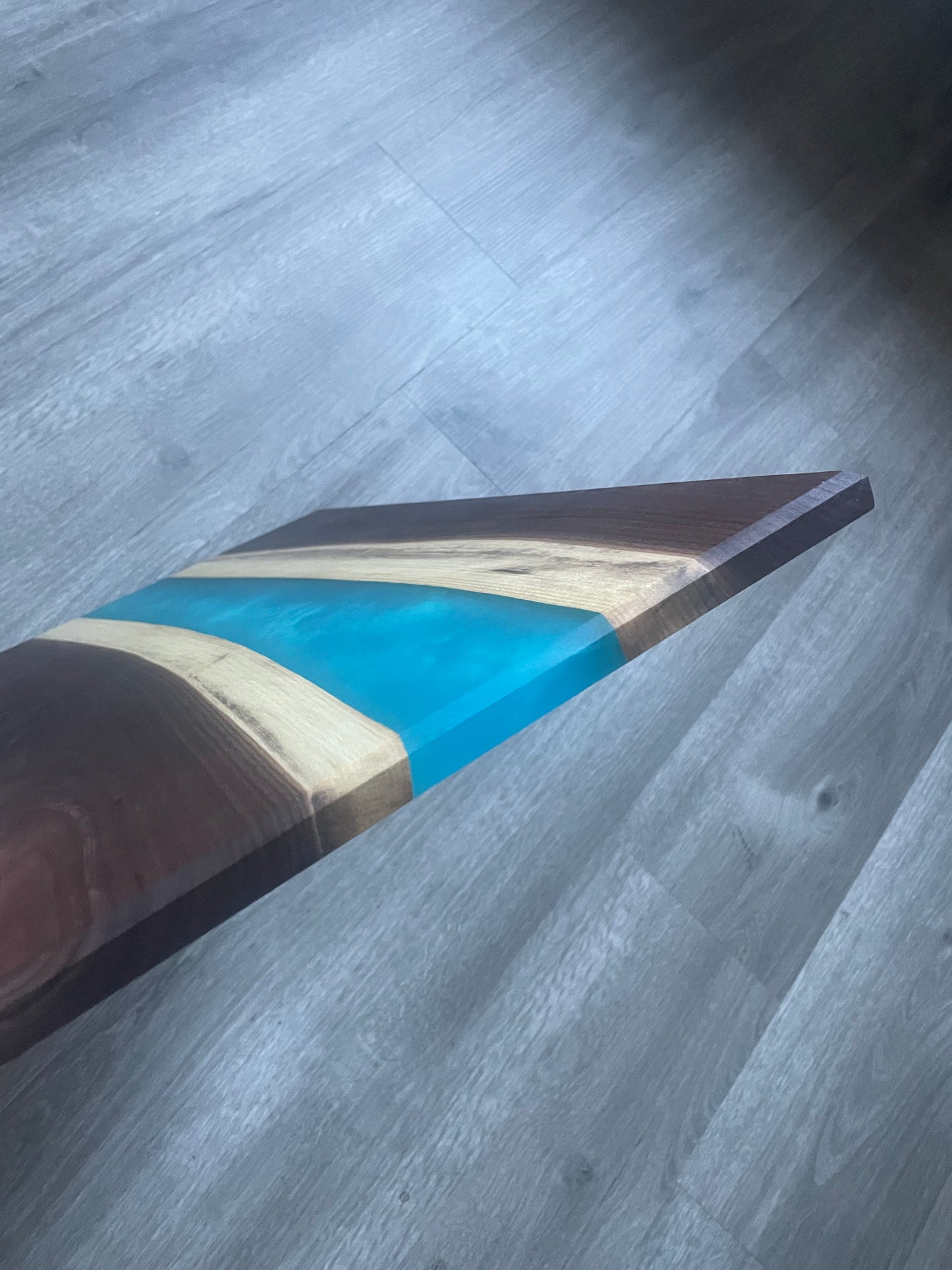 Walnut / Turquoise Live Edge Resin Charcuterie Board