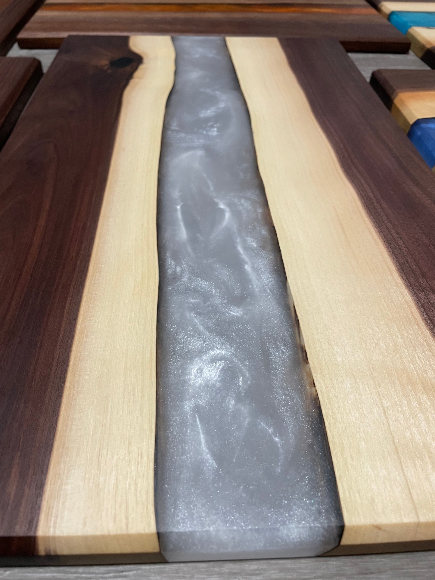 Custom Live Edge Resin Charcuterie Board